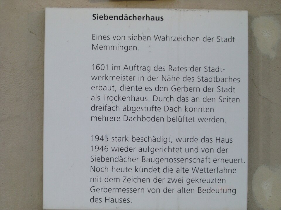 Siebendächerhaus Memmingen – Memmingen